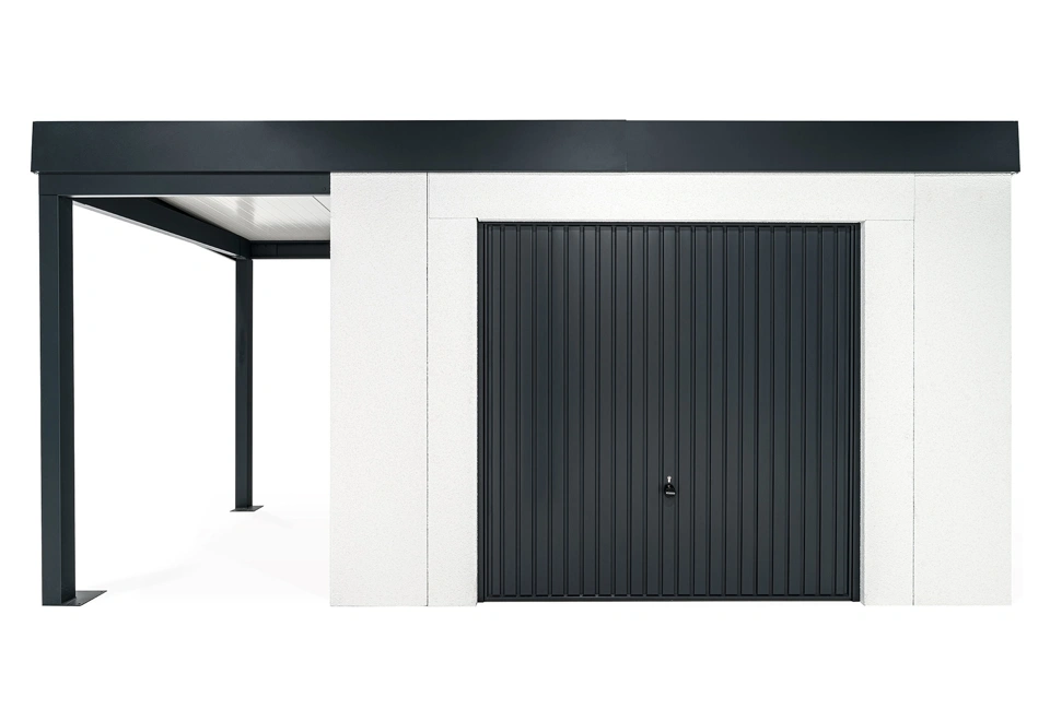 GARDEON® Gartenhaus mit sicherer Garagentür von Hörmann