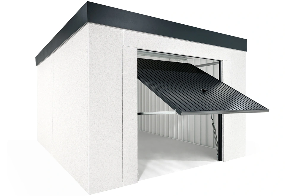 GARDEON® Gartenhaus mit sicherer Garagentür von Hörmann