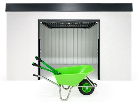 GARDEON® Gartenhaus mit sicherer Garagentür von Hörmann