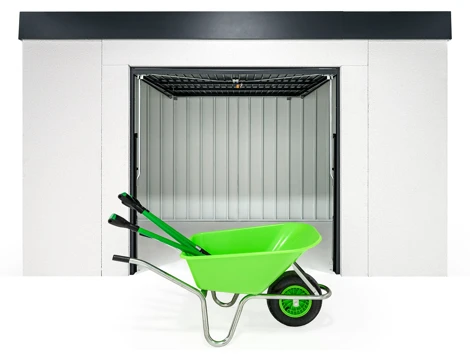 GARDEON® Gartenhaus mit sicherer Garagentür von Hörmann