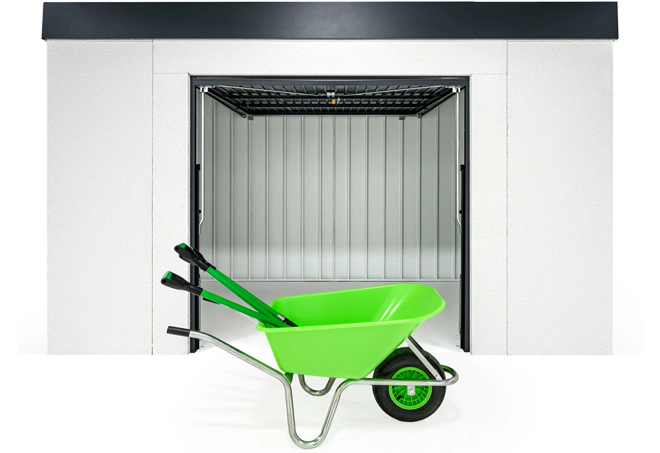 GARDEON® Gartenhaus mit sicherer Garagentür von Hörmann