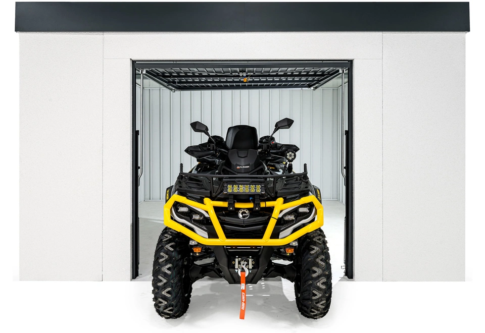 GARDEON® Gartenhaus mit sicherer Garagentür von Hörmann