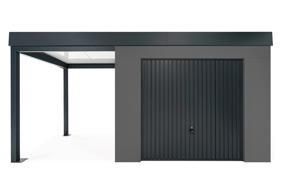 GARDEON® Gartenhaus mit sicherer Garagentür von Hörmann