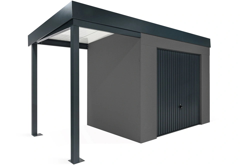 GARDEON® Gartenhaus mit sicherer Garagentür von Hörmann