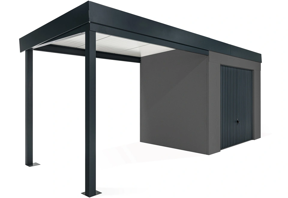 GARDEON® Gartenhaus mit sicherer Garagentür von Hörmann