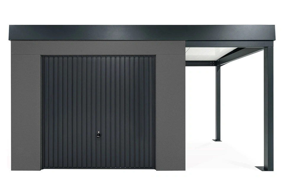 GARDEON® Gartenhaus mit sicherer Garagentür von Hörmann