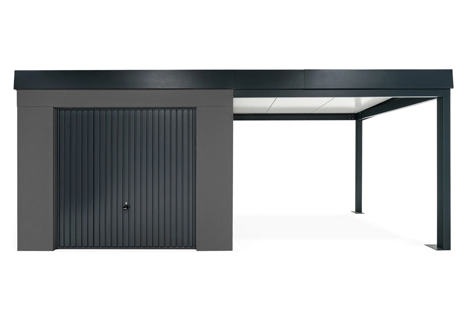 GARDEON® Gartenhaus mit sicherer Garagentür von Hörmann