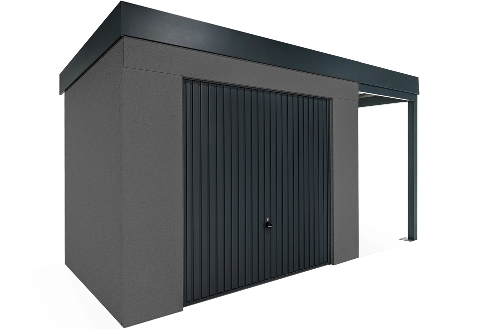 GARDEON® Gartenhaus mit sicherer Garagentür von Hörmann