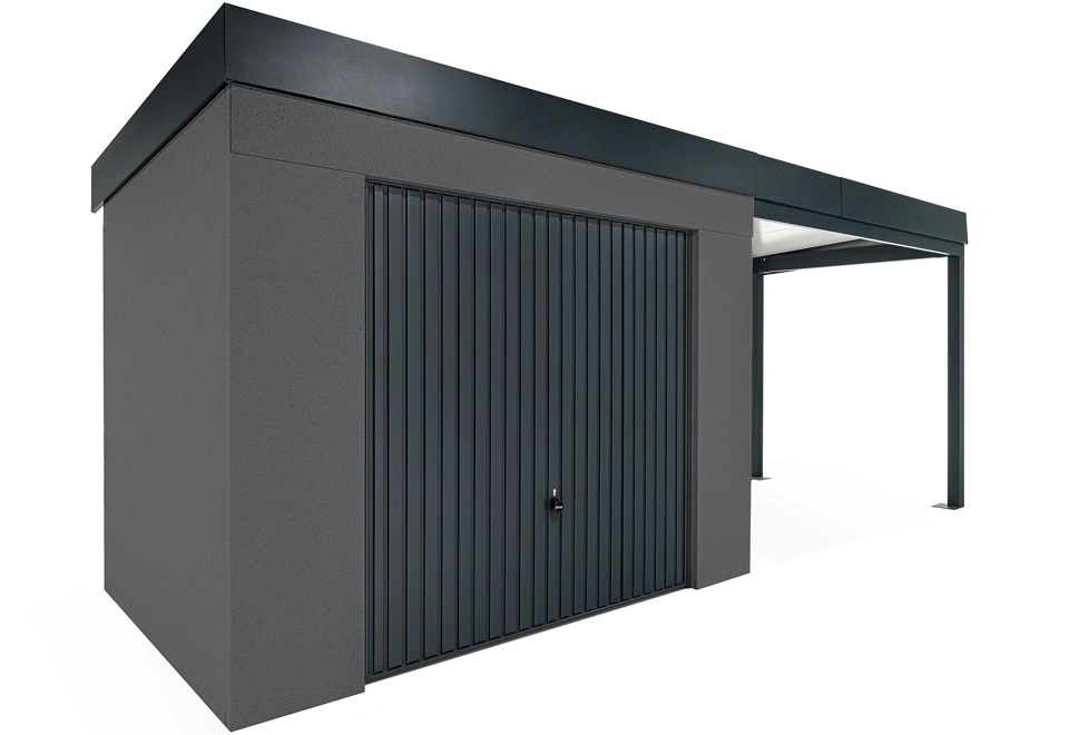 GARDEON® Gartenhaus mit sicherer Garagentür von Hörmann