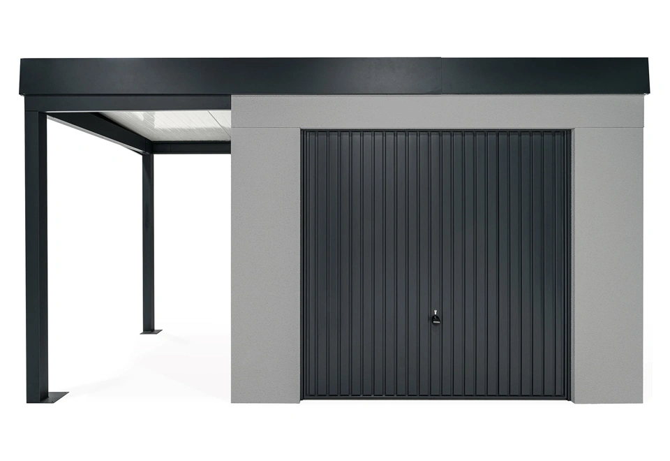 GARDEON® Gartenhaus mit sicherer Garagentür von Hörmann