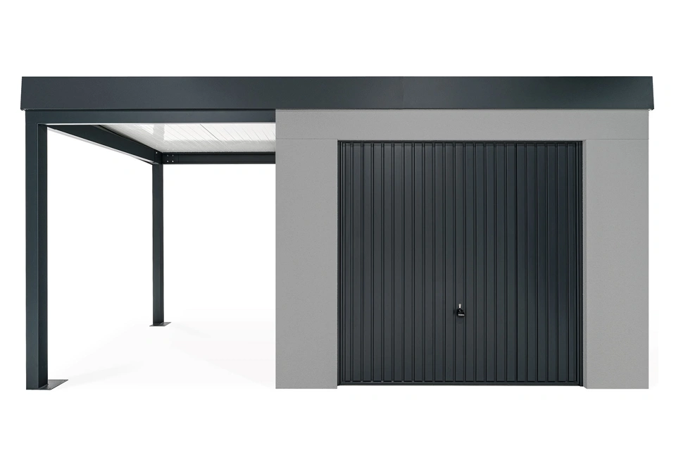 GARDEON® Gartenhaus mit sicherer Garagentür von Hörmann