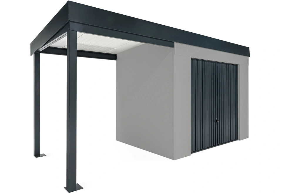 GARDEON® Gartenhaus mit sicherer Garagentür von Hörmann