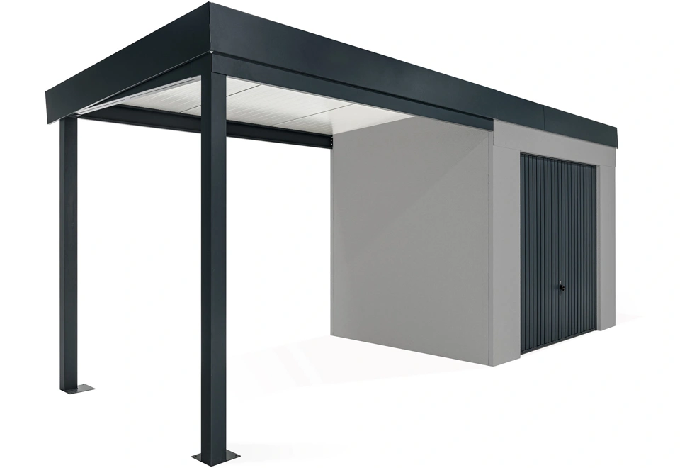 GARDEON® Gartenhaus mit sicherer Garagentür von Hörmann