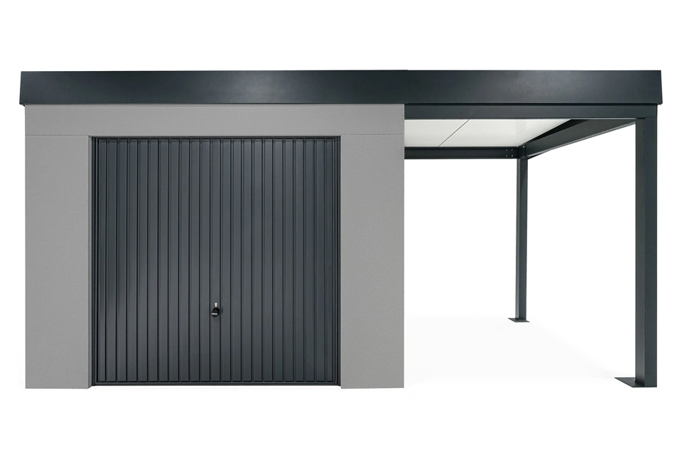 GARDEON® Gartenhaus mit sicherer Garagentür von Hörmann