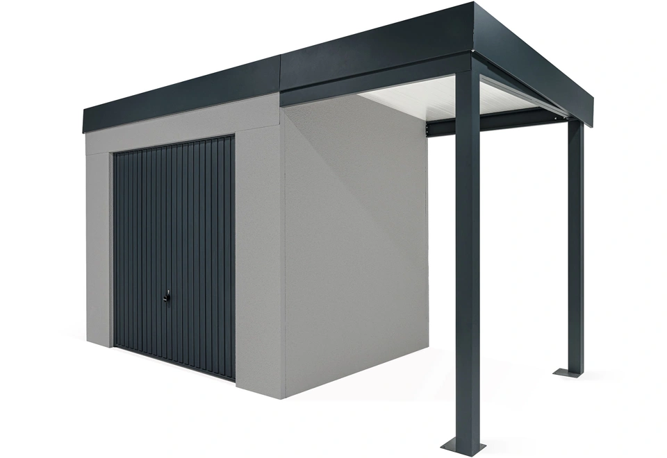 GARDEON® Gartenhaus mit sicherer Garagentür von Hörmann