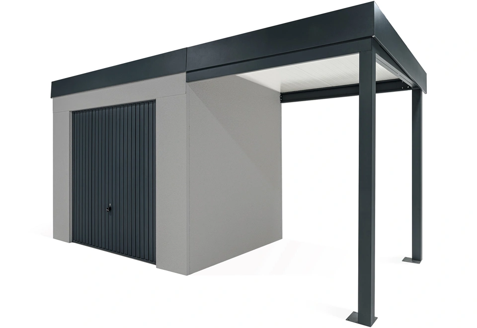 GARDEON® Gartenhaus mit sicherer Garagentür von Hörmann