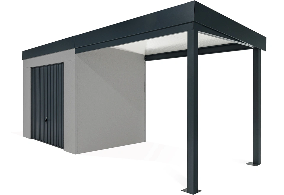 GARDEON® Gartenhaus mit sicherer Garagentür von Hörmann