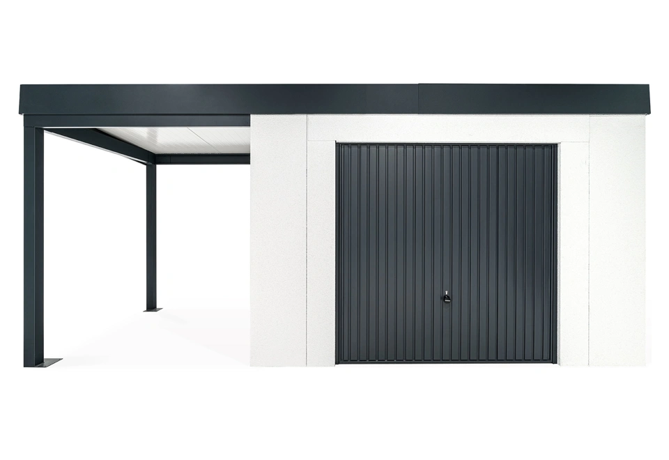 GARDEON® Gartenhaus mit sicherer Garagentür von Hörmann