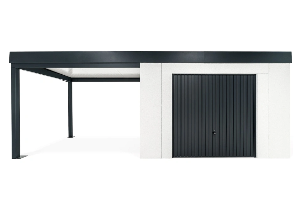 GARDEON® Gartenhaus mit sicherer Garagentür von Hörmann