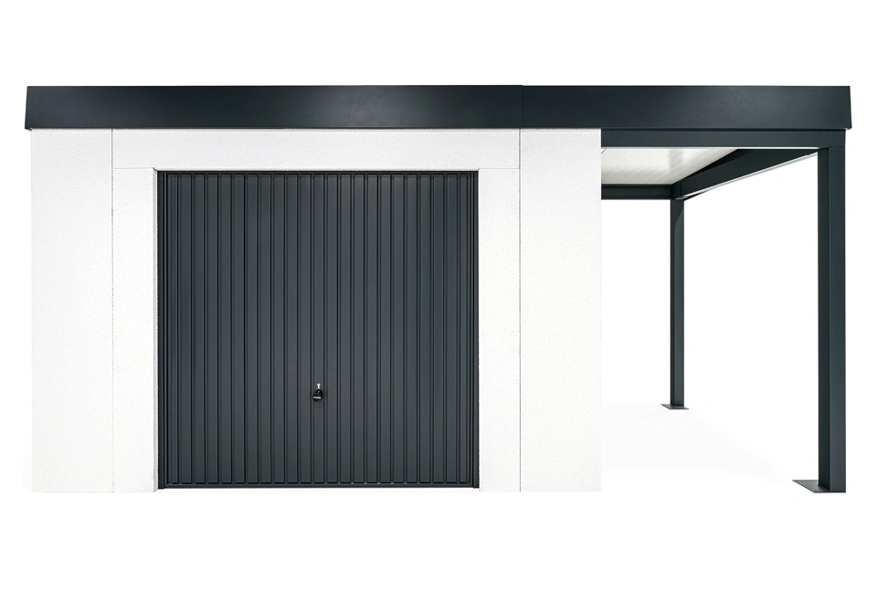 GARDEON® Gartenhaus mit sicherer Garagentür von Hörmann