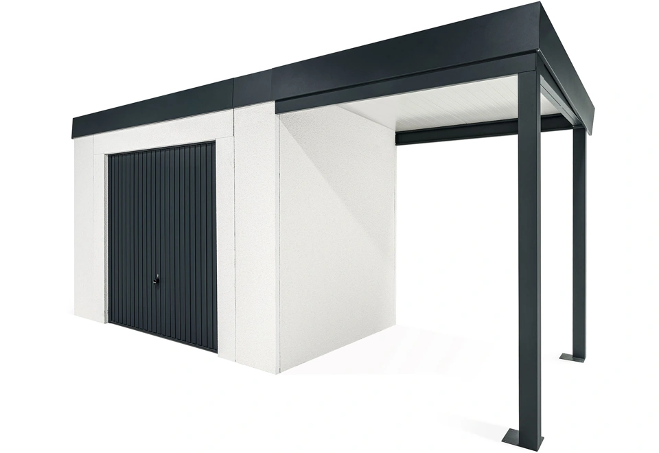 GARDEON® Gartenhaus mit sicherer Garagentür von Hörmann