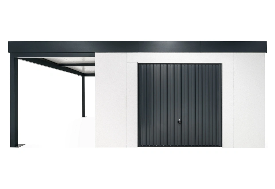 GARDEON® Gartenhaus mit sicherer Garagentür von Hörmann