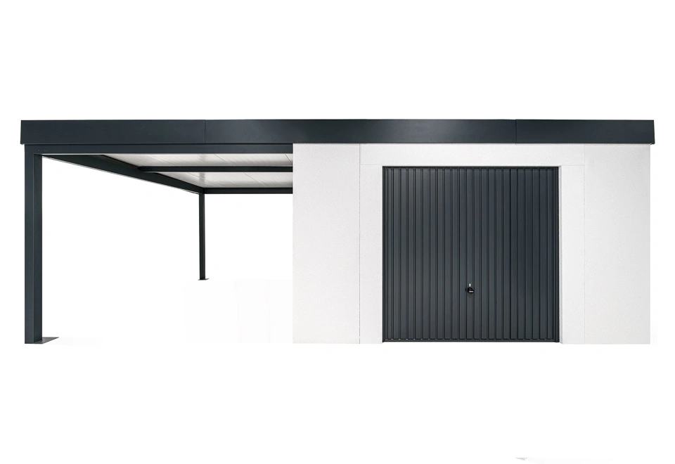 GARDEON® Gartenhaus mit sicherer Garagentür von Hörmann