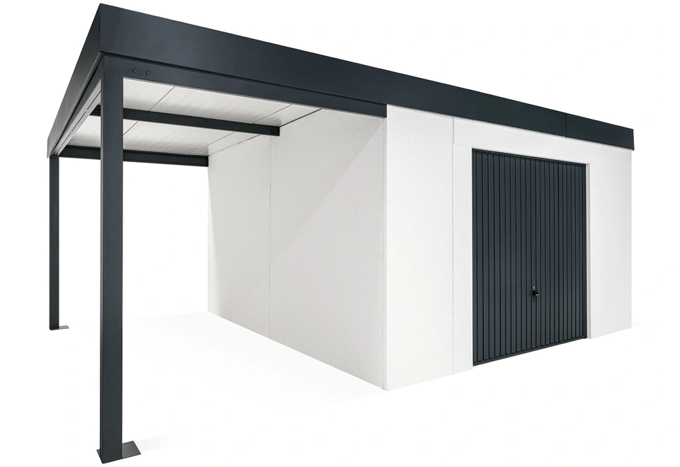 GARDEON® Gartenhaus mit sicherer Garagentür von Hörmann