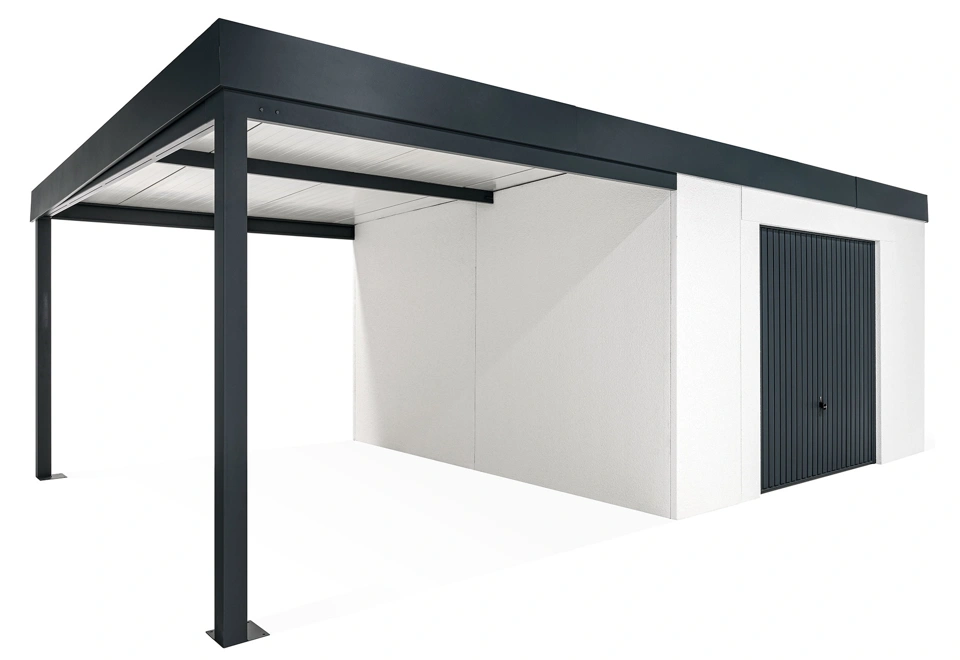 GARDEON® Gartenhaus mit sicherer Garagentür von Hörmann