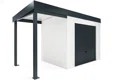GARDEON® Gartenhaus mit sicherer Garagentür von Hörmann und überdachtem Bereich