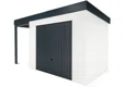 GARDEON® Gartenhaus mit sicherer Garagentür von Hörmann und überdachtem Bereich