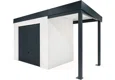 GARDEON® Gartenhaus mit sicherer Garagentür von Hörmann und überdachtem Bereich