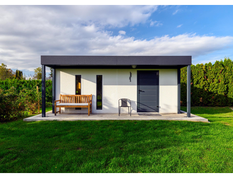 GARDEON® Gartenhaus mit Tür, Fenster, Lichtbänder und Überdachung