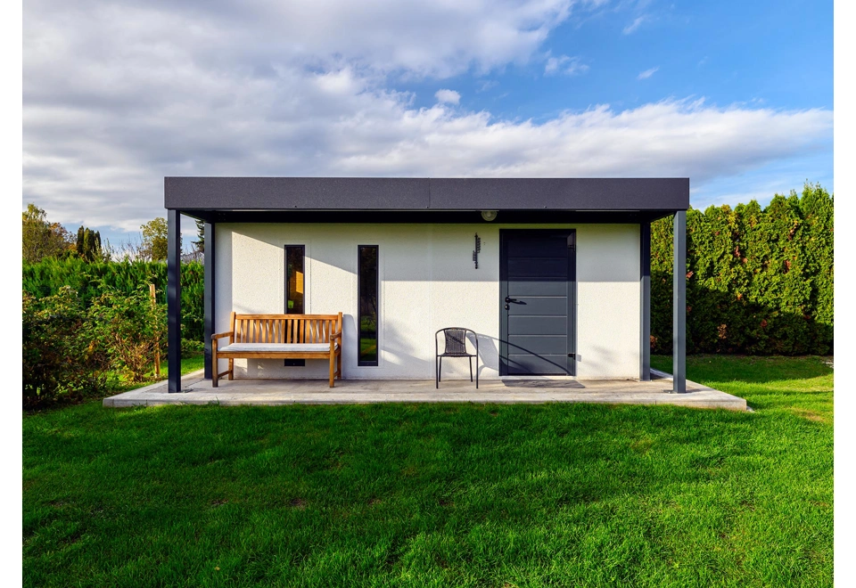 GARDEON® Gartenhaus mit Tür, Fenster, Lichtbänder und Überdachung