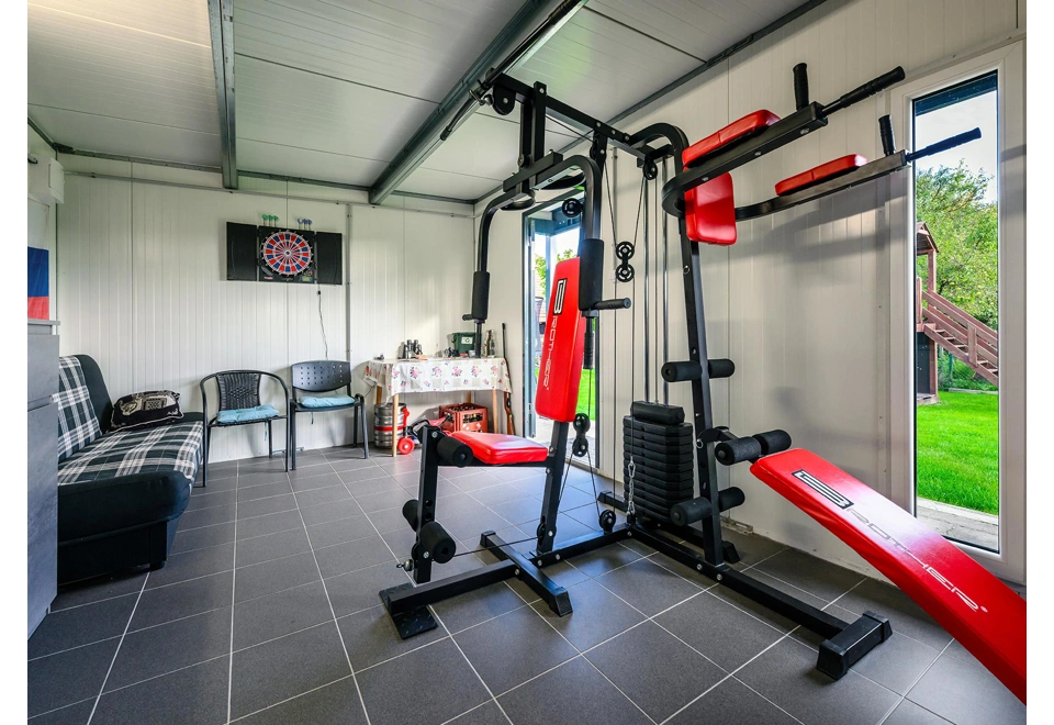 GARDEON® Gartenhaus mit Tür, Fenster, Lichtbänder und Überdachung