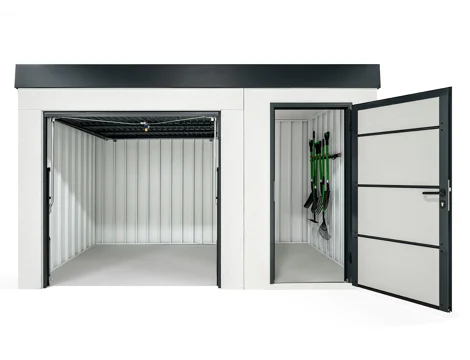 GARDEON® Gartenhaus mit Tür und sicherem Garagentor von Hörmann
