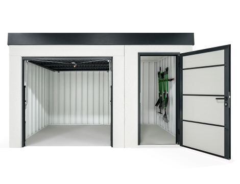 GARDEON® Gartenhaus mit Türen und Hörmann-Garagentor