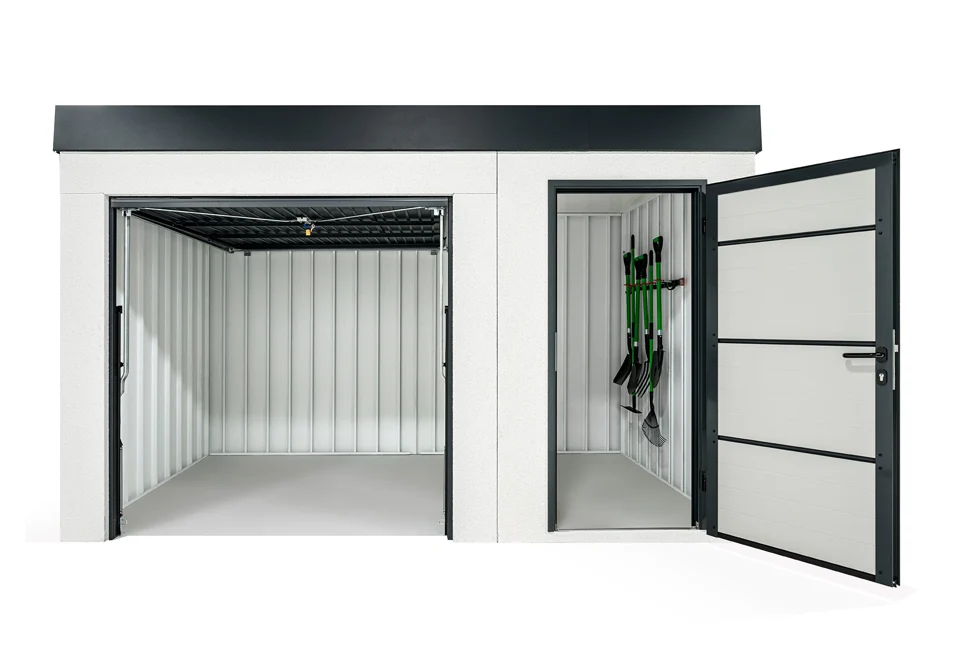 GARDEON® Gartenhaus mit Türen und Hörmann-Garagentor