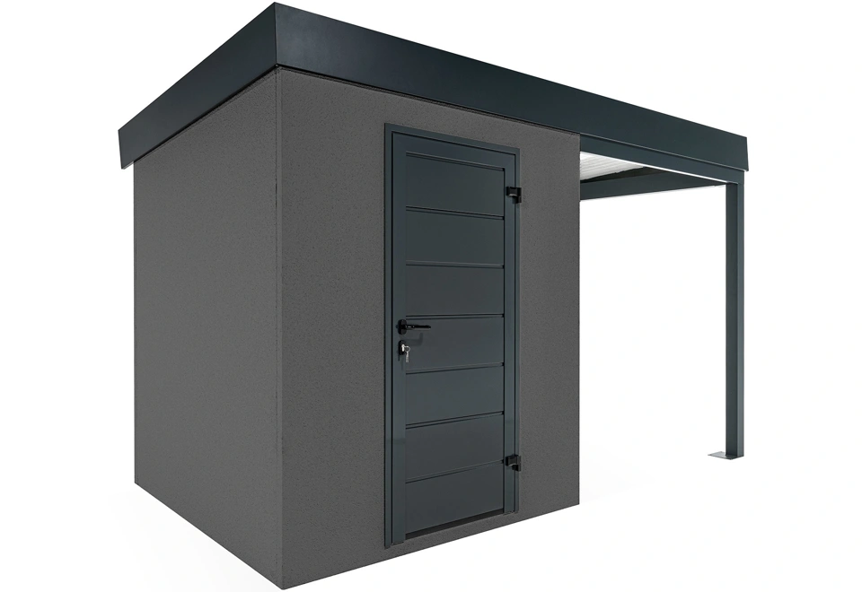 GARDEON® Gartenhaus mit Türen und überdachtem Bereich