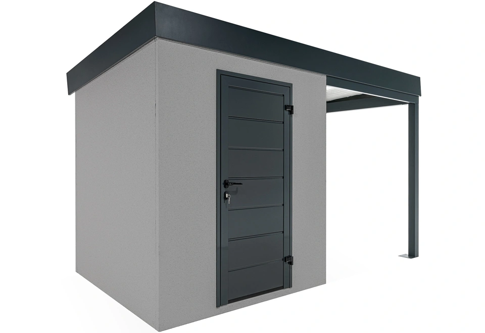 GARDEON® Gartenhaus mit Türen und überdachtem Bereich