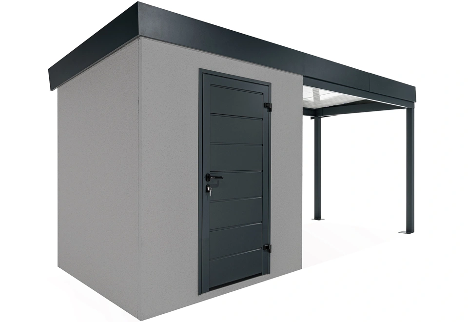 GARDEON® Gartenhaus mit Türen und überdachtem Bereich