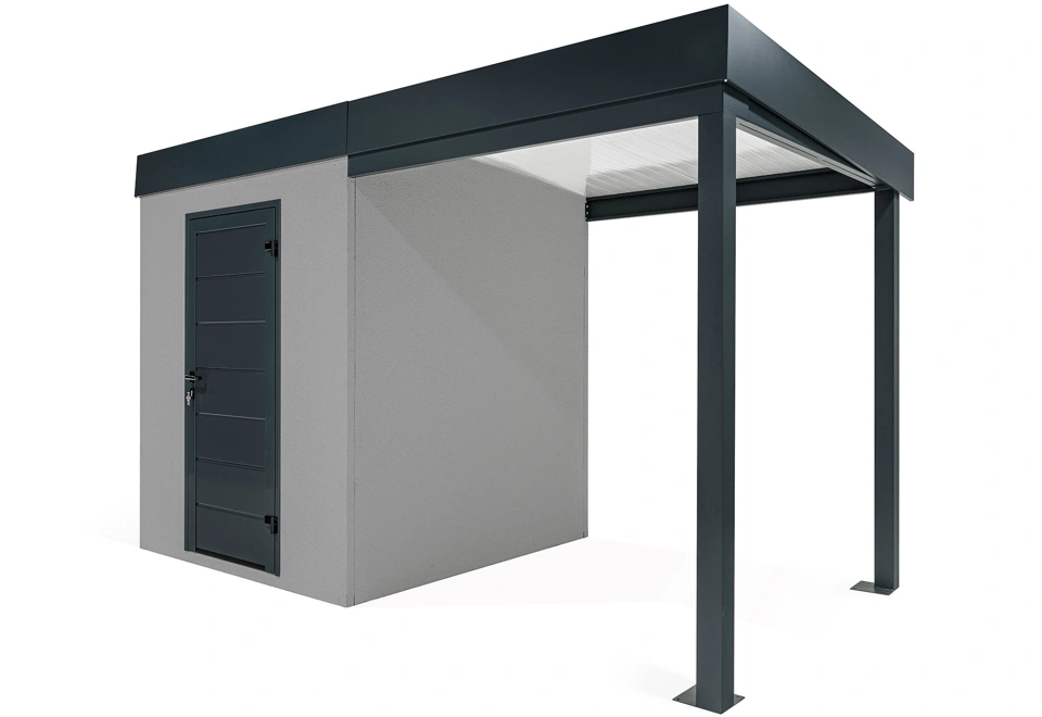 GARDEON® Gartenhaus mit Türen und überdachtem Bereich