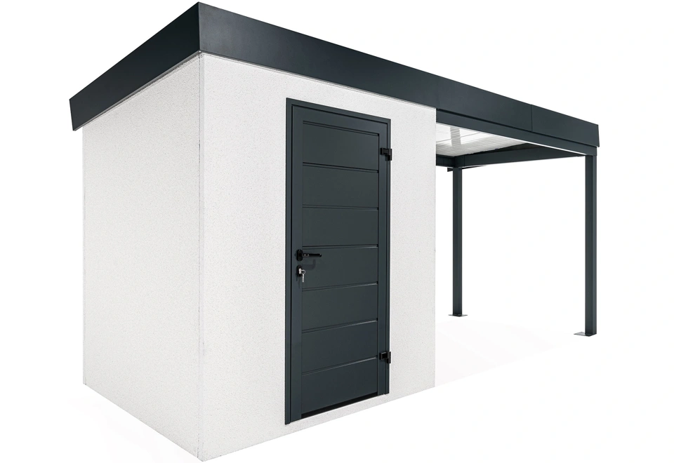 GARDEON® Gartenhaus mit Türen und überdachtem Bereich
