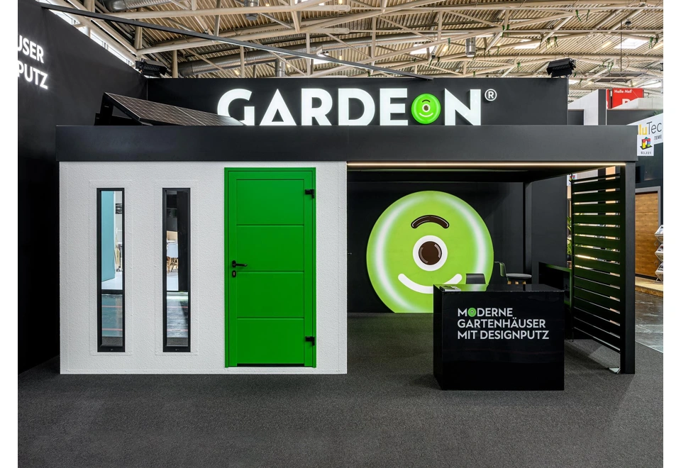 GARDEON® Gartenhaus mit zwei Türen, Fenster, zwei Lichtbänder und überdachtem Bereich