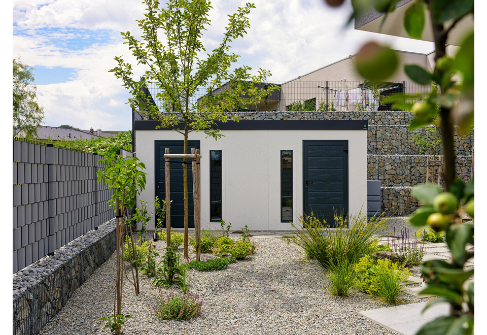 GARDEON® Gartenhaus mit zwei Türen und zwei Lichtbänder