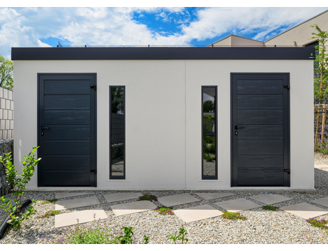 GARDEON® Gartenhaus mit zwei Türen und zwei Lichtbänder