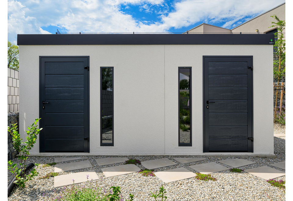 GARDEON® Gartenhaus mit zwei Türen und zwei Lichtbänder