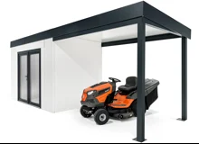 GARDEON® Gartenhaus mit zweiflügeliger Glastür und überdachtem Bereich