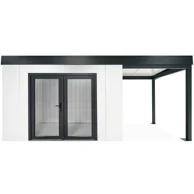 GARDEON® Gartenhaus mit zweiflügeliger Glastür und überdachtem Bereich