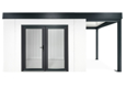 GARDEON® Gartenhaus mit zweiflügeliger Glastür und überdachtem Bereich